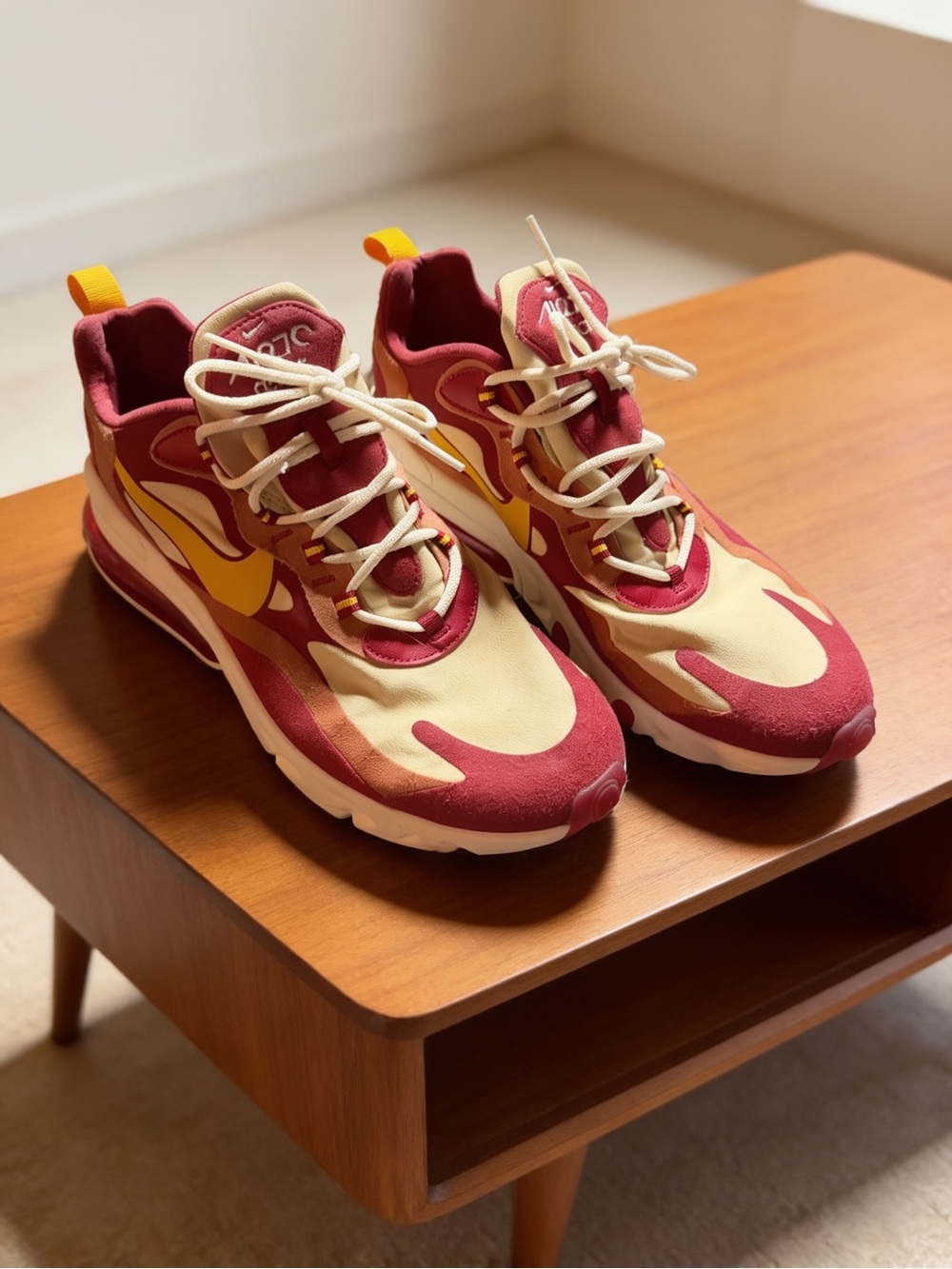 Nike 11 Maroon and Yellow Low-Top Sneakers